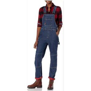 Dickies Women’s Denim Bib Overalls Size S Performance Workwear Warming Temp-iQ